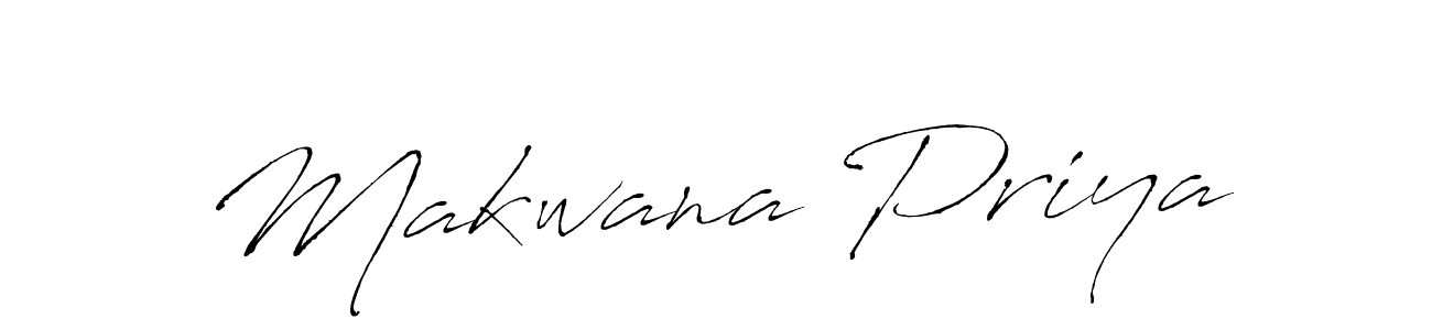 Design your own signature with our free online signature maker. With this signature software, you can create a handwritten (Antro_Vectra) signature for name Makwana Priya. Makwana Priya signature style 6 images and pictures png