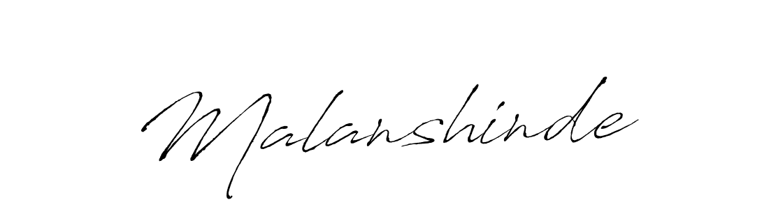 Make a beautiful signature design for name Malanshinde. With this signature (Antro_Vectra) style, you can create a handwritten signature for free. Malanshinde signature style 6 images and pictures png