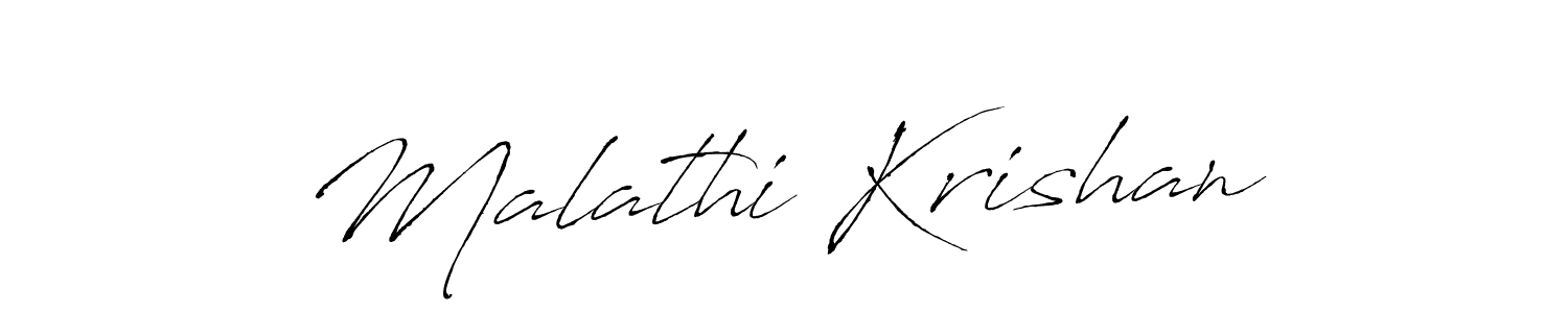 Create a beautiful signature design for name Malathi Krishan. With this signature (Antro_Vectra) fonts, you can make a handwritten signature for free. Malathi Krishan signature style 6 images and pictures png