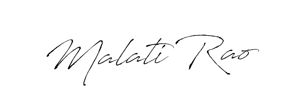 Make a beautiful signature design for name Malati Rao. With this signature (Antro_Vectra) style, you can create a handwritten signature for free. Malati Rao signature style 6 images and pictures png