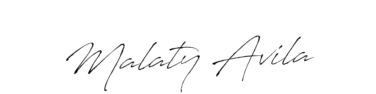 Antro_Vectra is a professional signature style that is perfect for those who want to add a touch of class to their signature. It is also a great choice for those who want to make their signature more unique. Get Malaty Avila name to fancy signature for free. Malaty Avila signature style 6 images and pictures png