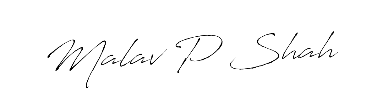 Malav P Shah stylish signature style. Best Handwritten Sign (Antro_Vectra) for my name. Handwritten Signature Collection Ideas for my name Malav P Shah. Malav P Shah signature style 6 images and pictures png
