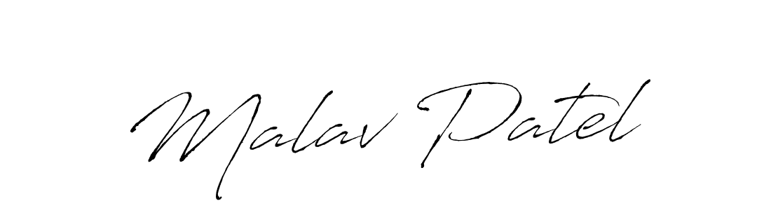 Create a beautiful signature design for name Malav Patel. With this signature (Antro_Vectra) fonts, you can make a handwritten signature for free. Malav Patel signature style 6 images and pictures png