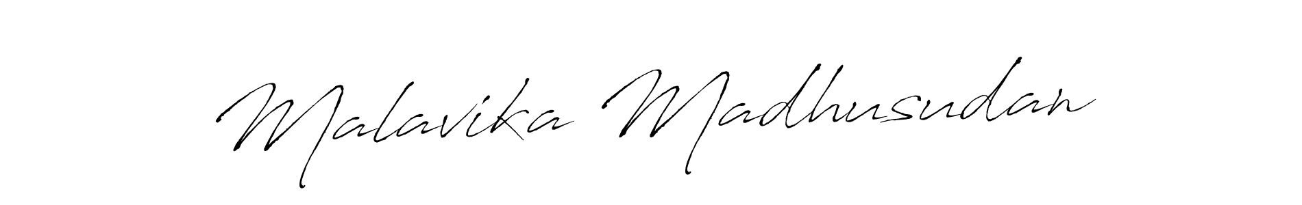 Antro_Vectra is a professional signature style that is perfect for those who want to add a touch of class to their signature. It is also a great choice for those who want to make their signature more unique. Get Malavika Madhusudan name to fancy signature for free. Malavika Madhusudan signature style 6 images and pictures png