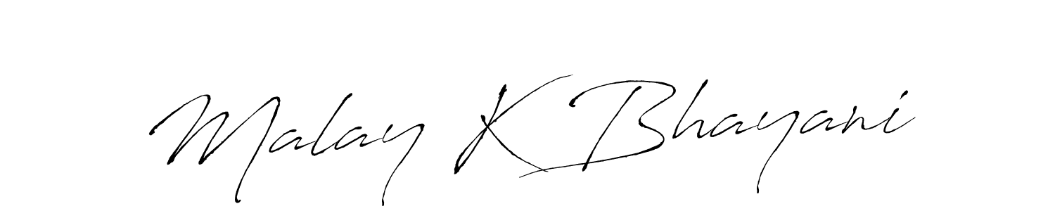 Also You can easily find your signature by using the search form. We will create Malay K Bhayani name handwritten signature images for you free of cost using Antro_Vectra sign style. Malay K Bhayani signature style 6 images and pictures png
