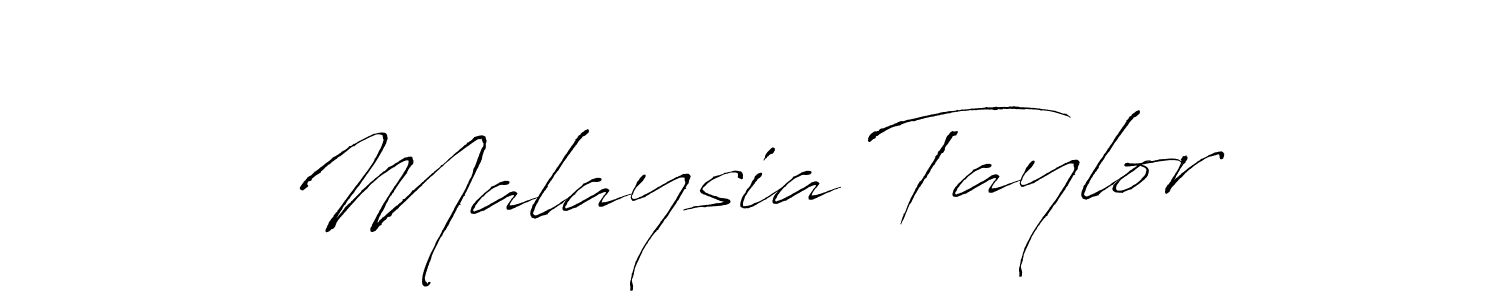 How to make Malaysia Taylor name signature. Use Antro_Vectra style for creating short signs online. This is the latest handwritten sign. Malaysia Taylor signature style 6 images and pictures png