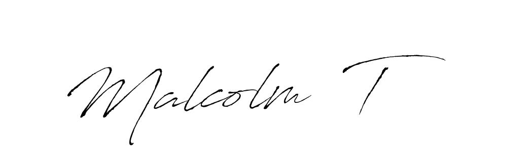 It looks lik you need a new signature style for name Malcolm  T. Design unique handwritten (Antro_Vectra) signature with our free signature maker in just a few clicks. Malcolm  T signature style 6 images and pictures png