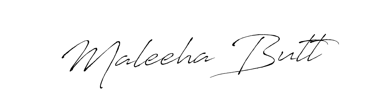 Create a beautiful signature design for name Maleeha Butt. With this signature (Antro_Vectra) fonts, you can make a handwritten signature for free. Maleeha Butt signature style 6 images and pictures png