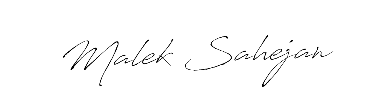 Use a signature maker to create a handwritten signature online. With this signature software, you can design (Antro_Vectra) your own signature for name Malek Sahejan. Malek Sahejan signature style 6 images and pictures png
