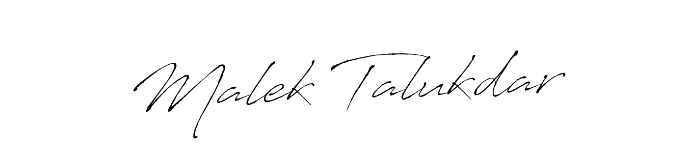How to make Malek Talukdar name signature. Use Antro_Vectra style for creating short signs online. This is the latest handwritten sign. Malek Talukdar signature style 6 images and pictures png