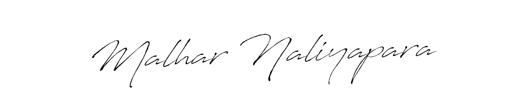 Design your own signature with our free online signature maker. With this signature software, you can create a handwritten (Antro_Vectra) signature for name Malhar Naliyapara. Malhar Naliyapara signature style 6 images and pictures png