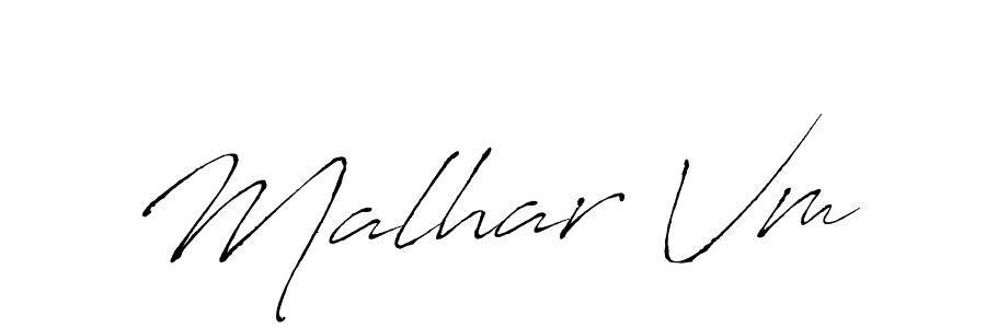 How to make Malhar Vm name signature. Use Antro_Vectra style for creating short signs online. This is the latest handwritten sign. Malhar Vm signature style 6 images and pictures png