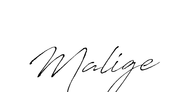 Design your own signature with our free online signature maker. With this signature software, you can create a handwritten (Antro_Vectra) signature for name Malige. Malige signature style 6 images and pictures png