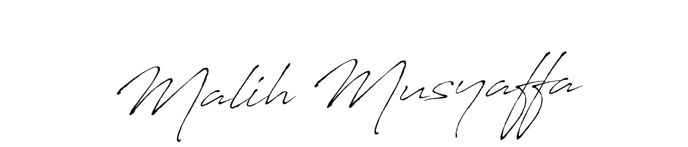 Create a beautiful signature design for name Malih Musyaffa. With this signature (Antro_Vectra) fonts, you can make a handwritten signature for free. Malih Musyaffa signature style 6 images and pictures png
