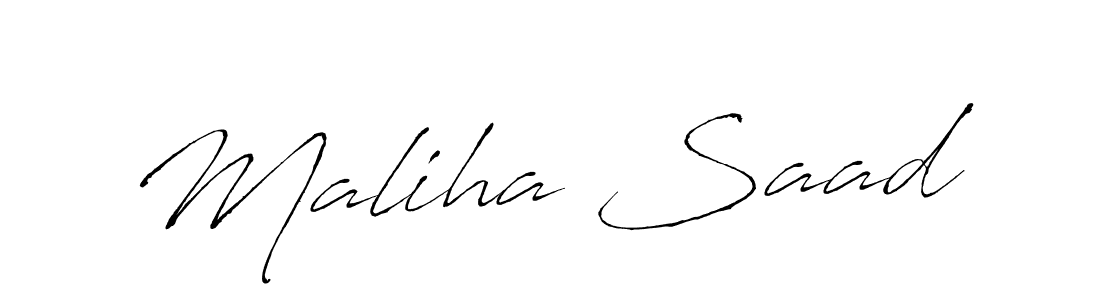 Create a beautiful signature design for name Maliha Saad. With this signature (Antro_Vectra) fonts, you can make a handwritten signature for free. Maliha Saad signature style 6 images and pictures png