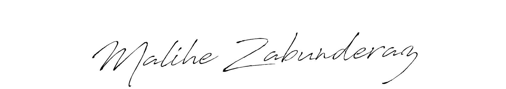 Make a beautiful signature design for name Malihe Zabunderaz. With this signature (Antro_Vectra) style, you can create a handwritten signature for free. Malihe Zabunderaz signature style 6 images and pictures png