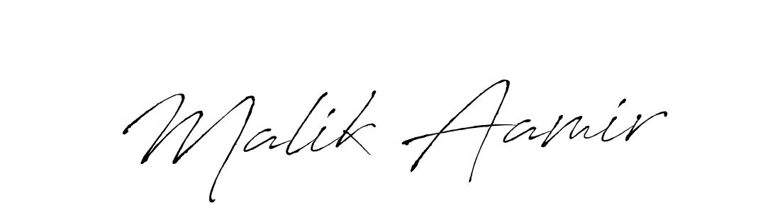 Create a beautiful signature design for name Malik Aamir. With this signature (Antro_Vectra) fonts, you can make a handwritten signature for free. Malik Aamir signature style 6 images and pictures png