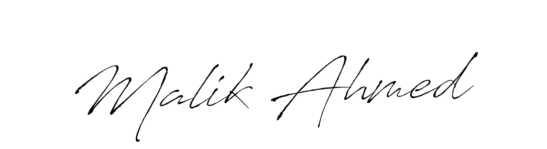 How to make Malik Ahmed name signature. Use Antro_Vectra style for creating short signs online. This is the latest handwritten sign. Malik Ahmed signature style 6 images and pictures png