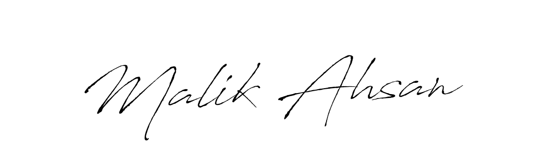 Make a beautiful signature design for name Malik Ahsan. With this signature (Antro_Vectra) style, you can create a handwritten signature for free. Malik Ahsan signature style 6 images and pictures png