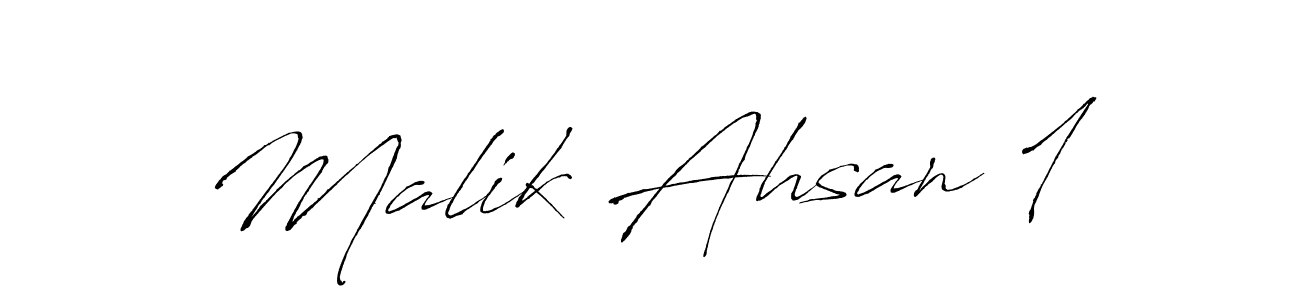 How to make Malik Ahsan 1 name signature. Use Antro_Vectra style for creating short signs online. This is the latest handwritten sign. Malik Ahsan 1 signature style 6 images and pictures png