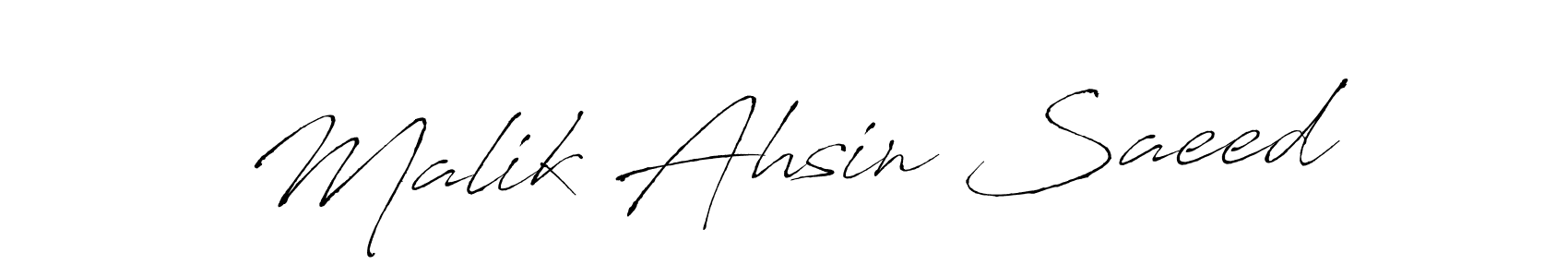 Antro_Vectra is a professional signature style that is perfect for those who want to add a touch of class to their signature. It is also a great choice for those who want to make their signature more unique. Get Malik Ahsin Saeed name to fancy signature for free. Malik Ahsin Saeed signature style 6 images and pictures png