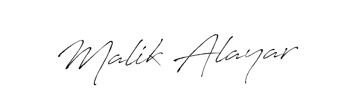 How to make Malik Alayar name signature. Use Antro_Vectra style for creating short signs online. This is the latest handwritten sign. Malik Alayar signature style 6 images and pictures png