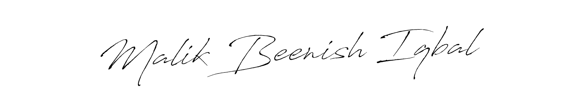Create a beautiful signature design for name Malik Beenish Iqbal. With this signature (Antro_Vectra) fonts, you can make a handwritten signature for free. Malik Beenish Iqbal signature style 6 images and pictures png