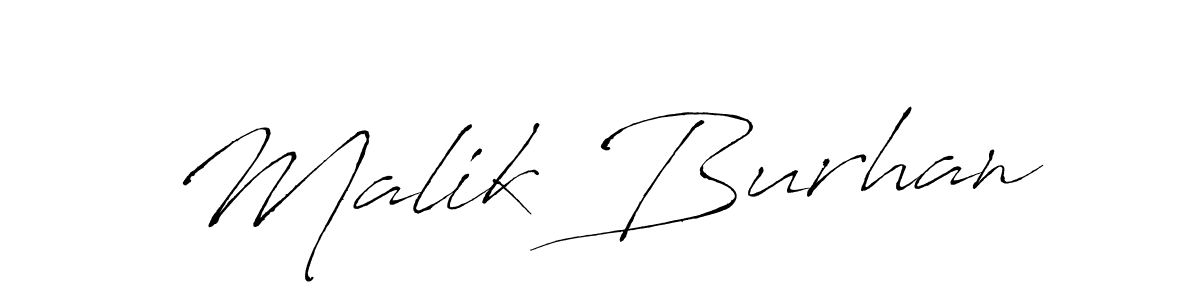 How to make Malik Burhan name signature. Use Antro_Vectra style for creating short signs online. This is the latest handwritten sign. Malik Burhan signature style 6 images and pictures png