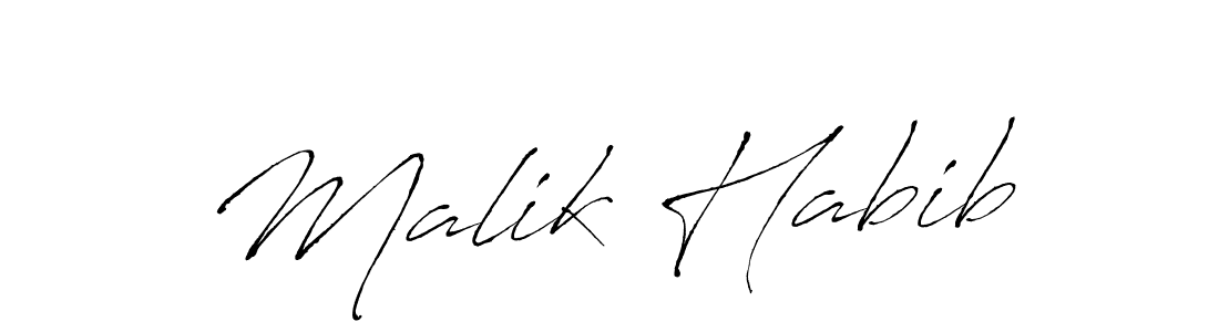 Design your own signature with our free online signature maker. With this signature software, you can create a handwritten (Antro_Vectra) signature for name Malik Habib. Malik Habib signature style 6 images and pictures png