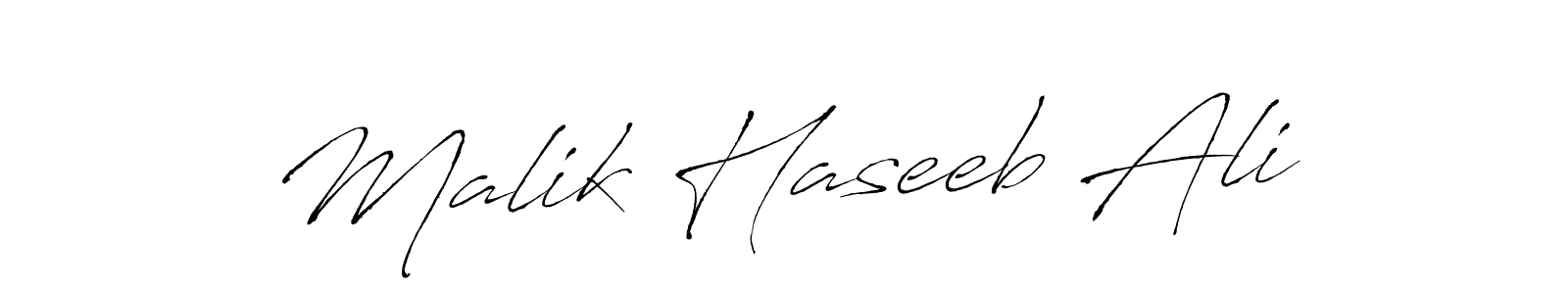 Create a beautiful signature design for name Malik Haseeb Ali. With this signature (Antro_Vectra) fonts, you can make a handwritten signature for free. Malik Haseeb Ali signature style 6 images and pictures png