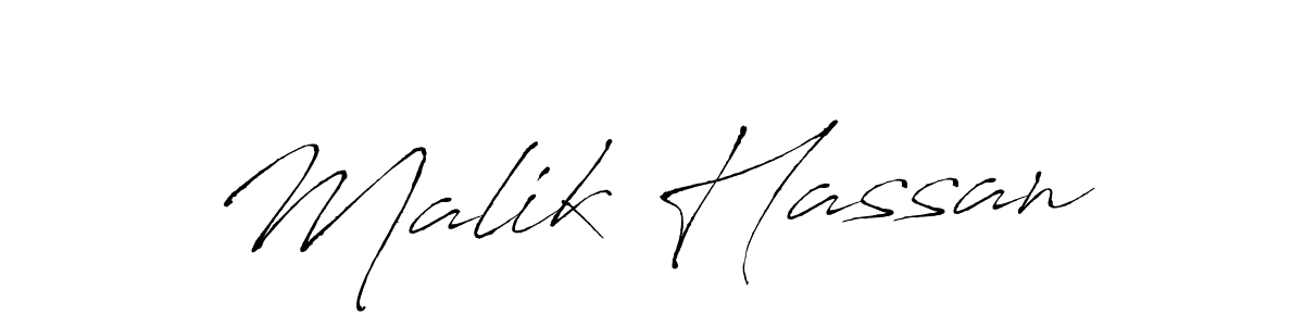 Make a beautiful signature design for name Malik Hassan. With this signature (Antro_Vectra) style, you can create a handwritten signature for free. Malik Hassan signature style 6 images and pictures png