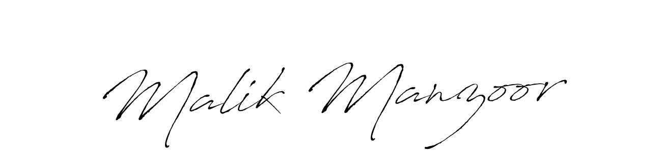 Design your own signature with our free online signature maker. With this signature software, you can create a handwritten (Antro_Vectra) signature for name Malik Manzoor. Malik Manzoor signature style 6 images and pictures png