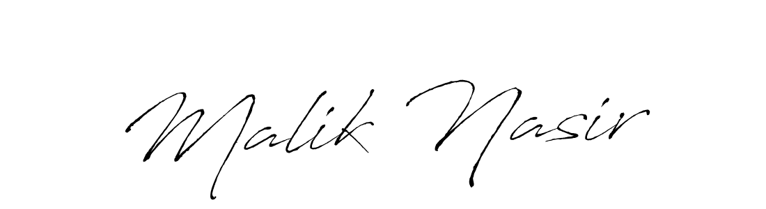 Make a beautiful signature design for name Malik Nasir. With this signature (Antro_Vectra) style, you can create a handwritten signature for free. Malik Nasir signature style 6 images and pictures png