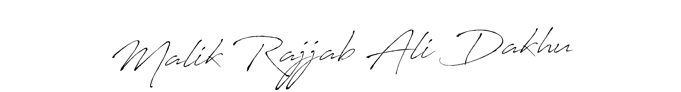 Make a beautiful signature design for name Malik Rajjab Ali Dakhu. With this signature (Antro_Vectra) style, you can create a handwritten signature for free. Malik Rajjab Ali Dakhu signature style 6 images and pictures png