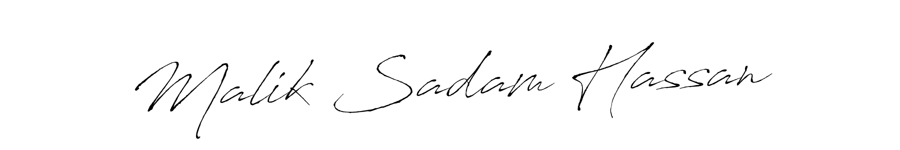 Make a short Malik Sadam Hassan signature style. Manage your documents anywhere anytime using Antro_Vectra. Create and add eSignatures, submit forms, share and send files easily. Malik Sadam Hassan signature style 6 images and pictures png