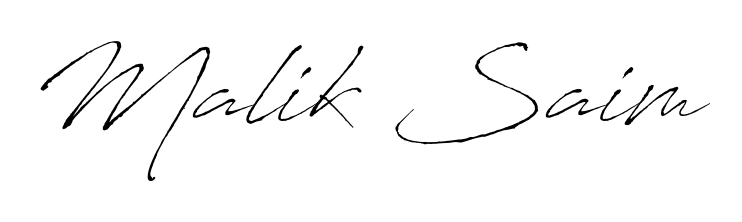 Quickly download Malik Saim name signature in high-resolution PNG using Antro_Vectra style. Ready to insert into PDFs and online applications. Malik Saim signature style 6 images and pictures png