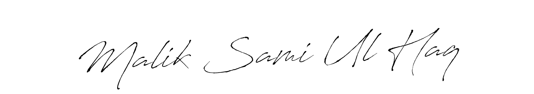 Use a signature maker to create a handwritten signature online. With this signature software, you can design (Antro_Vectra) your own signature for name Malik Sami Ul Haq. Malik Sami Ul Haq signature style 6 images and pictures png