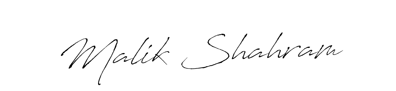 How to make Malik Shahram name signature. Use Antro_Vectra style for creating short signs online. This is the latest handwritten sign. Malik Shahram signature style 6 images and pictures png