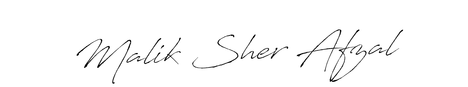 Create a beautiful signature design for name Malik Sher Afzal. With this signature (Antro_Vectra) fonts, you can make a handwritten signature for free. Malik Sher Afzal signature style 6 images and pictures png