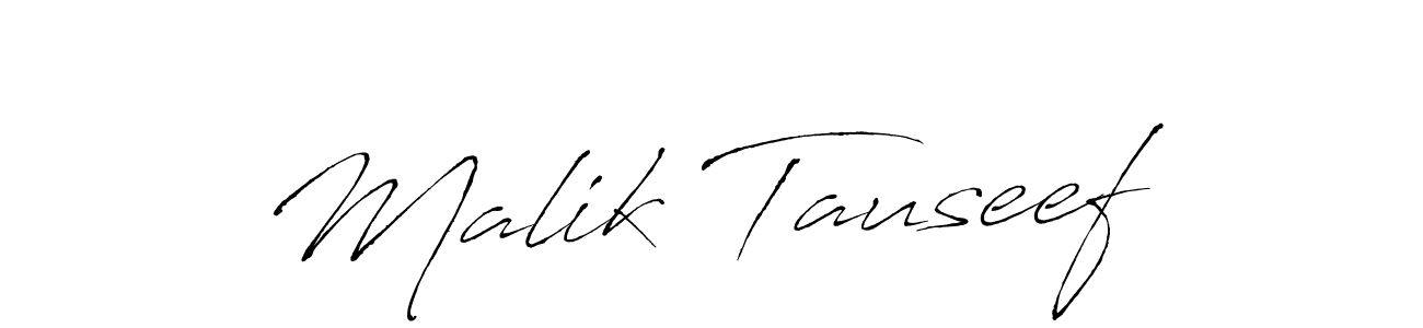 How to make Malik Tauseef name signature. Use Antro_Vectra style for creating short signs online. This is the latest handwritten sign. Malik Tauseef signature style 6 images and pictures png