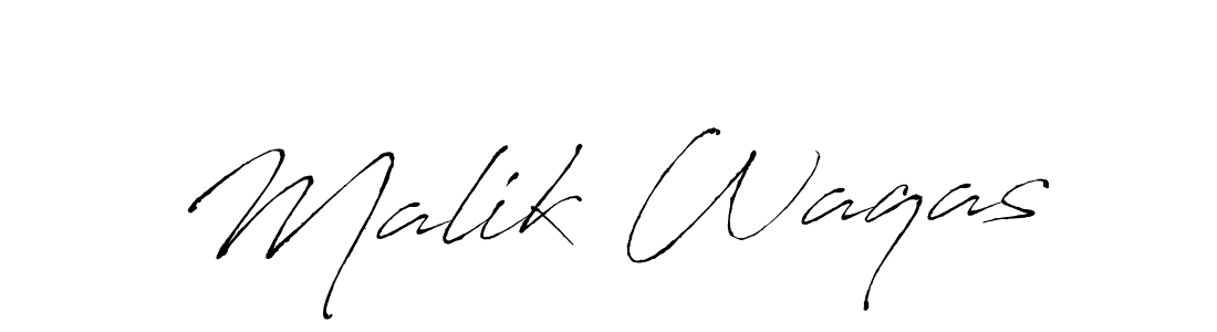 Design your own signature with our free online signature maker. With this signature software, you can create a handwritten (Antro_Vectra) signature for name Malik Waqas. Malik Waqas signature style 6 images and pictures png