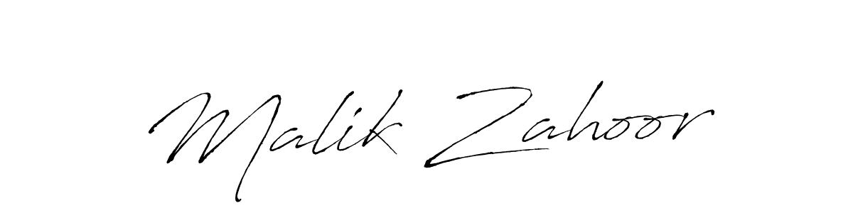 Design your own signature with our free online signature maker. With this signature software, you can create a handwritten (Antro_Vectra) signature for name Malik Zahoor. Malik Zahoor signature style 6 images and pictures png