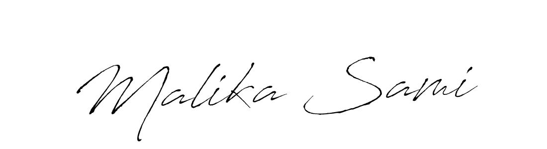 if you are searching for the best signature style for your name Malika Sami. so please give up your signature search. here we have designed multiple signature styles  using Antro_Vectra. Malika Sami signature style 6 images and pictures png