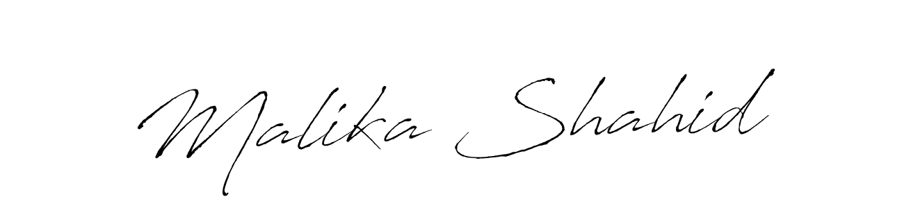 Use a signature maker to create a handwritten signature online. With this signature software, you can design (Antro_Vectra) your own signature for name Malika Shahid. Malika Shahid signature style 6 images and pictures png