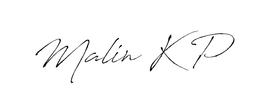 How to make Malin K P name signature. Use Antro_Vectra style for creating short signs online. This is the latest handwritten sign. Malin K P signature style 6 images and pictures png