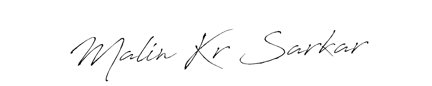 Malin Kr Sarkar stylish signature style. Best Handwritten Sign (Antro_Vectra) for my name. Handwritten Signature Collection Ideas for my name Malin Kr Sarkar. Malin Kr Sarkar signature style 6 images and pictures png