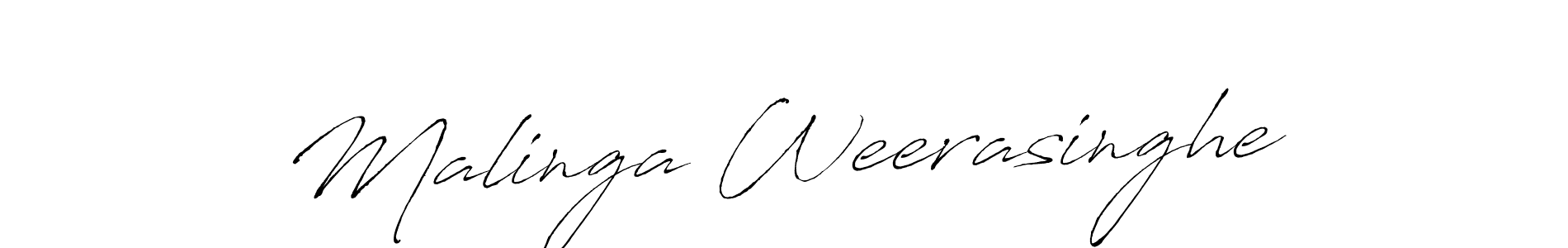 Design your own signature with our free online signature maker. With this signature software, you can create a handwritten (Antro_Vectra) signature for name Malinga Weerasinghe. Malinga Weerasinghe signature style 6 images and pictures png