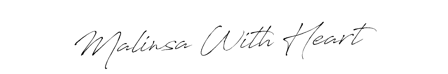 Make a beautiful signature design for name Malinsa With Heart. With this signature (Antro_Vectra) style, you can create a handwritten signature for free. Malinsa With Heart signature style 6 images and pictures png