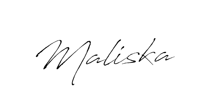 Use a signature maker to create a handwritten signature online. With this signature software, you can design (Antro_Vectra) your own signature for name Maliska. Maliska signature style 6 images and pictures png