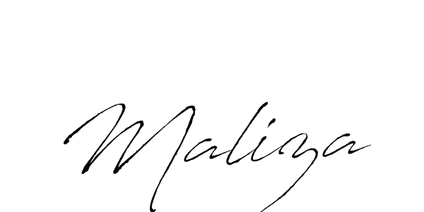 Create a beautiful signature design for name Maliza. With this signature (Antro_Vectra) fonts, you can make a handwritten signature for free. Maliza signature style 6 images and pictures png